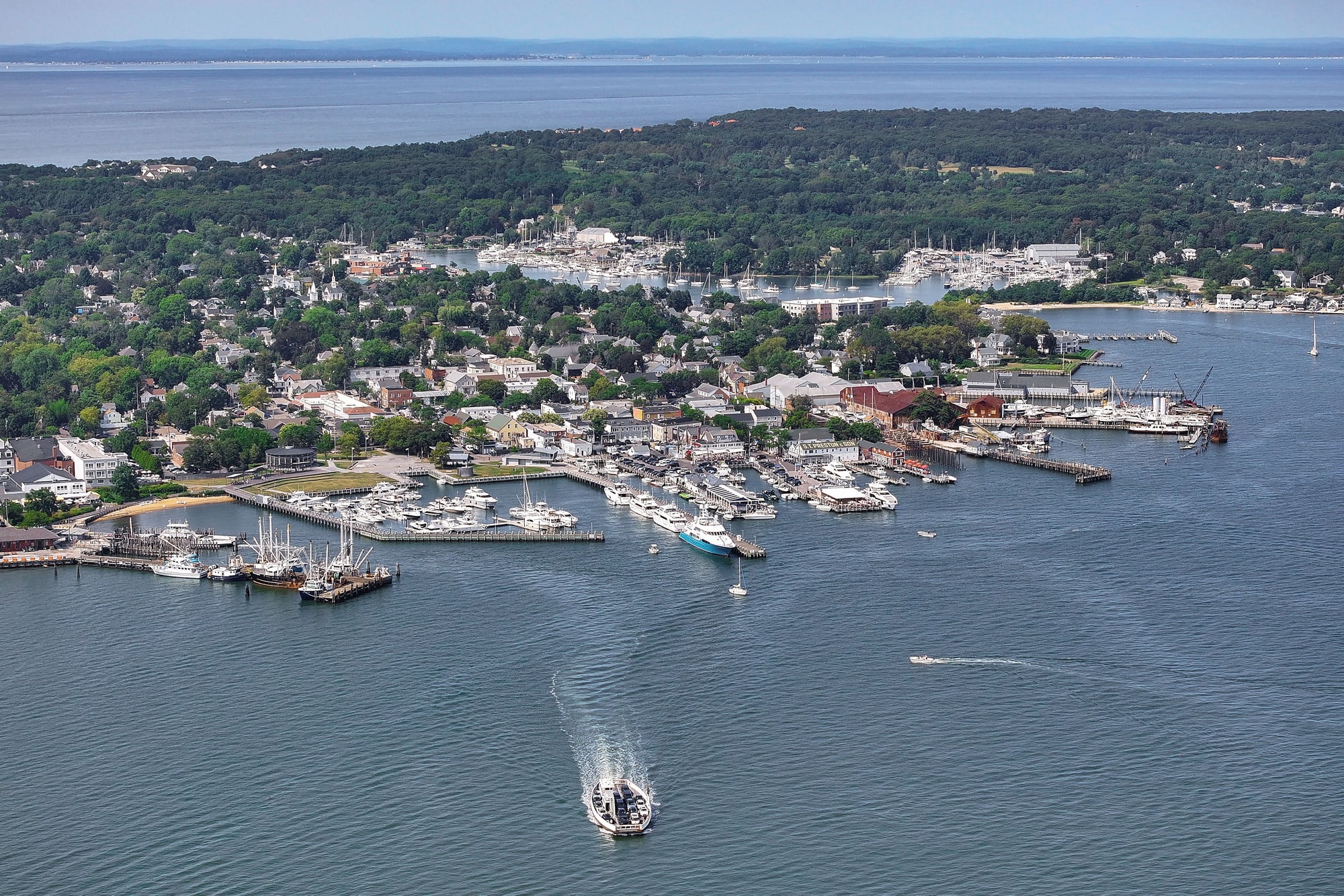 Aerial view of Greenport, Long Island, by Quintin Soloviev