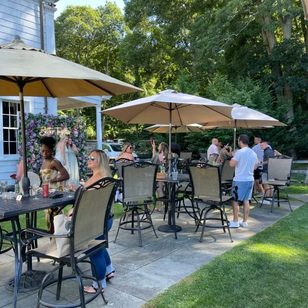 Outdoor seating at Harmony Vineyards